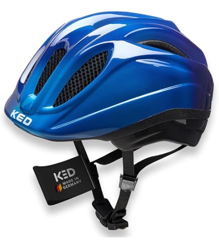 KED Meggy II Kinderfahrradhelm Größe S (46-51 Cm) - Mit QUICKSAFE® Blinklichtern, Grün Mit Sternen