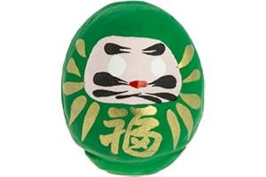 Tierra Zen Daruma 4,5 cm, Cartapesta Dipinta, Verde