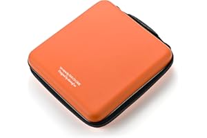 LIOVODE DVD Case, 192 Capacity EVA CD Case Holder Storage Organizer Portable Protective DVD Disc Wallet Holder for Car (192 Capacity, Orange192)