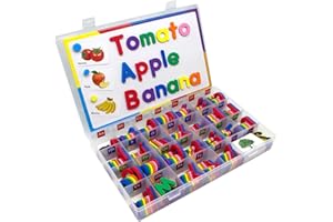 Tiardey Lettere magnetiche Colorate con Lavagna per Bambini Piccoli 234 Pezzi Lettere maiuscole e minuscole Lettere dell'alfabeto in Schiuma con Lavagna e Carte di Bambini Piccoli