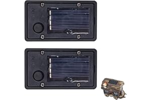 YSFSootie 2 Pcs Solar Lights Replacement Top, LED Small Square Solar Panel, Waterproof Lantern Lid Light Bulb for Garden Outdoor Hanging Lanterns DIY Table Light Patio Decor(Black)