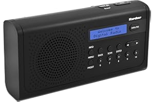 Karcher Dab 2405 Radio numérique Portable (Dab+ / Radio FM, réveil, écran LCD, Fonctionnement sur réseau/Batterie), Noir