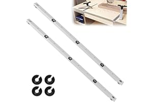 BONJUME Barra Per Mitra 450 mm, 2PCS Binario Di Guida Cursore Per Sega Per Mitra Regolabile Cursore In Lega Di Alluminio Con Scanalatura A T Binario Per Barra Per Mitra Sega Da Tavolo