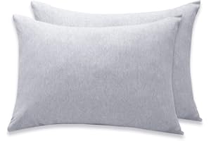 ‎FITTIA Fittia Kuscheliger Gestrickter Kissenbezug Kinder 40x60 Baby Kopfkissenbezug Kleinkind Kissenhülle aus Bio Baumwolle für Kinderwagen, 2er-Pack mit Verstecktem Reißverschluss, Grau, 40x60cm