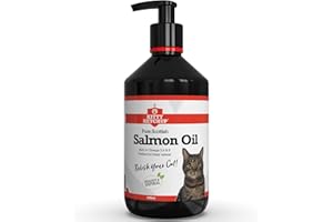 CANINE KETCHUP Pure Scottish Salmon Oil for Cats - 500ml | 100% Pure Natural Omega 3, 6 & 9 Fish Oil for Cats | Salmon Oil Cats - Cat Supplement - Omega 3 for Cats - Cat Fish Oil - Cat Salmon Oil | Kitty Ketchup