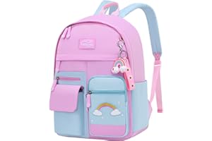 Amythe Mochila Escolar Niña, Mochila Infantil para niños de 6 a 10 años, Mochila Guarderia Niñas, Mochila Colegio para Niñas Ligera e Impermeable de Nailon, 30 x 12 x 41 cm