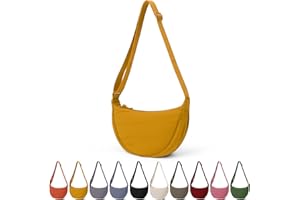 TIAASTAP Crossbody Bags for Women Men Hobos & Shoulder Bags Nylon Crescent Bag Cross Body Bag with Adjustable Strap Solid Color Dumpling Bag for Travel Work School Daily Use