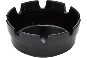 Genware Cendrier en mélamine nev-b322 Deep, diamètre 100 mm, noir