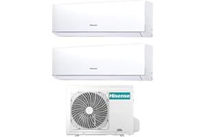 HISENSE - Climatizzatore Dual Split 9000 + 12000 Btu, Inverter, A++/A+, Gas R32, Serie New Comfort