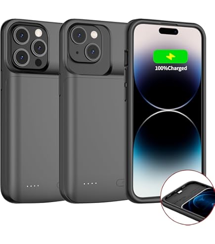 Funda Batería IPhone 14Pro 13800mAh - Cargador Portátil Integrado Con Protector De Pantalla, Negro (2025)
