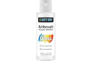 X ARTY HUB Akryllack Glans 120 ml, Anti-gulning/Matta/Krackning av Akrylfärg, Vattentät, Fläck- och Fuktbeständig Beläggning, Borstbar/Spraybar