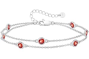 LOUISA SECRET Femmes bracelet stratifié Pierre de roulement pendentif femmes fille double chaîne 925 bracelet en argent sterling, cadeau d'anniversaire de Noël pour la mère de la petite amie