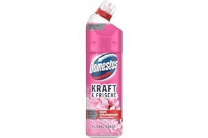 ‎DOMESTOS Domestos Kraft & Frische WC Gel Floral Fresh Reinigungsmittel mit frischem Blumen-Duft für hygienische Sauberkeit 750 ml 1 Stück