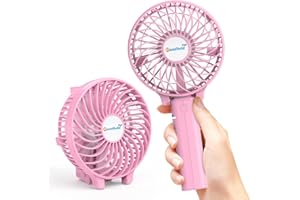 gabless Ventilateur USB Portable, Ventilateur main 2000mAh Batterie, Ventilateur électrique, Mini Ventilateur, Ventilateur USB Rechargeable, Ventilateur de Table, 3 Vitesses pour Bureau