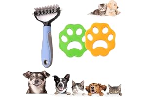 May Huang Brosse pour Chien et Chat pour Poils Longs, Lot de 3 Brosse pour sous-Poil, Peigne Déméloir Chien Professionnel pour Eliminer Nœuds/sous-Poil, Brosse Chien sous Poil (A)