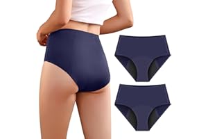 CARER HEALTHCARE INCONTINENCE PREGNANCY Carer Lot de 2 Culottes d'Incontinence pour Femmes à Haute Absorption Sous-vêtements Menstruels avec Protection Jour et Nuit Culottes Protectrices Taille Haute pour les Règles 50ML à 100ML Bleu XXL