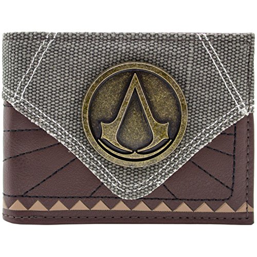 Preisvergleich Produktbild Assassins Creed Metal Badge Strukturierter Braun Portemonnaie Geldbörse