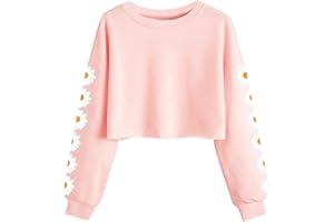 Imily Bela Mädchen Sweatshirts Daisy Printed Langarmshirt Cute Kinder Pullover Crop Tops Casual Kleidung