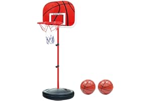 Pellor Mini Panier de Basketball Ajustable Portable 150cm-170cm Poteau en métal pour Enfants