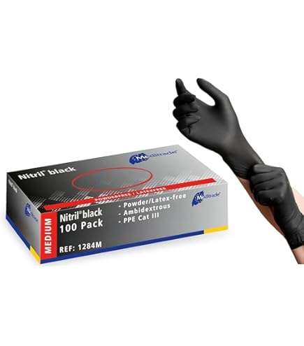 Colad 60 Disposable Nitrile Gloves, Extra Black (Size: XL