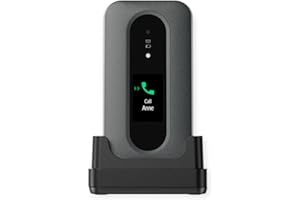 Doro - Leva L30 - Senior Mobile Phone - Unlocked 4G Flip Phone - External Screen - HD Sound - Camera - Assistance Button with GPS - Charging Dock Included - Black/White