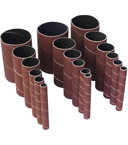 SCOTTCHEN PRO Spindle Sander Adapter Kit | 4-1/2" Mandrel With 3 Rubber Drums & 12 Sanding Sleeves (Grit 80 & 120)