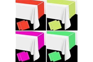 APUXXJUPA Neon Table Runner - Glow in the Dark Multicolor Fluorescent Table Runner for Let's Glow Party Supplies Neon Party Decorations, 8 Pack