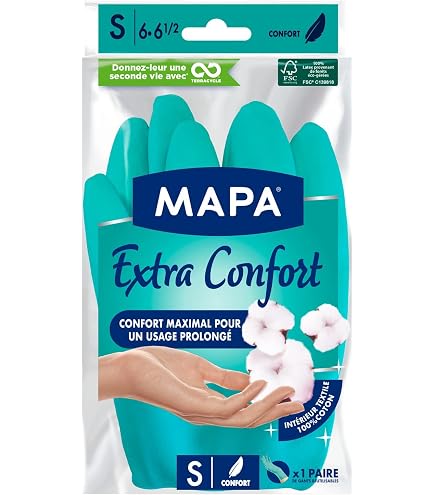 MAPA Spontex L'Essentiel - 24 Gants Ménage Latex Taille L (12 Packs De 2) - Confort & Antidérapant
