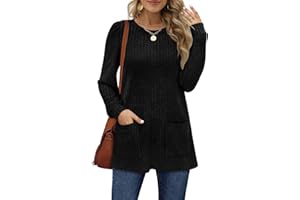 Aokosor Long Sleeve Tops Women Lightweight Jumpers Ladies Sweatshirts with Pockets