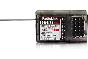 Radiolink R6FG RC Empfänger 2.4 Ghz Gyro-integriert 6 Kanäle große Reichweite bis zu 400m für Autos Boote kompatibel mit RC8X/RC6GS V3/RC4GS V3/T8FB/T8S/T16D/T12D
