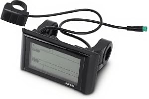 BONKZEBU Elektrisk Cykel SW900 -Panel LCD -mätare Vattentätning 5 -stift för Elektrisk Skoterersättningstillbehör, Premium AB