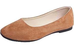 Hwalleum Women's Casual Square Toe Ballet Flats Ladies Stylish Slip On Ballerina Flats Girls Fashionable Solid Color Ballet Pumps Dolly Shoes Womens Comfy Office Driving Flat Shoes Loafers