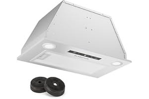 Klarstein Cappa Aspirante a Incasso, Cappa Cucina con Filtro, Cappa Aspirante Cucina in Alluminio, Cappa Incasso con Flusso d'Aria 439m³/h, Illuminazione LED, Timer, Cappa Aspirante Filtrante