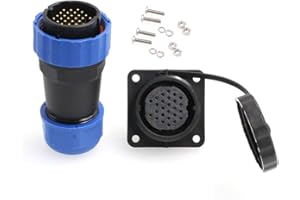 HANGTON CONNECT HangTon HE29 26-poliger Netzstecker aus Kunststoff, für den Außenbereich, wasserdicht, IP68, rund, männlich, weiblich, Draht, Stecker mit 4 Schrauben (26-polig, 5 A, 250 V)