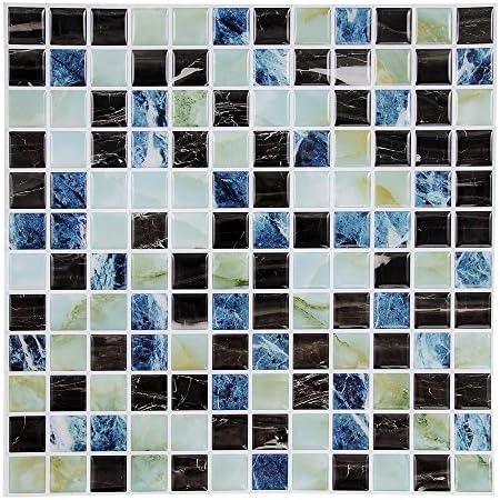 Fertel 10" X 10" Peel and Stick Self-Adhesive Vinyl Wall Tiles , Marble Design , Pack of 6