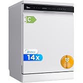 Midea Dishwasher 60 cm+++ White for 14 Services &ndash; Dishwasher Free Installation &ndash; Compact with 10 Integrable Washing Programs