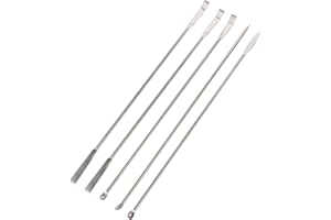 iplusmile Mikrolöffel Spatel Edelstahl Medizinlöffel Doppelkopf Pillenhalter Schaufel Probenlöffel für Labor (5 Stück)