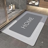 Banyo Paspası S&uuml;per Su Emici Kaymaz Tabanlı Dikd&ouml;rtgen Diatomit Paspas 60x40cm Gri