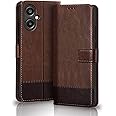 TheGiftKart Flip Back Cover Case for Samsung Galaxy M05 / A05 / F05 | Dual-Color Leather Finish | Inbuilt Stand & Pockets | Flip Back Cover for Samsung M05 / A05 / F05 (Brown with Coffee)