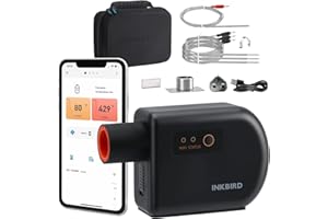 INKBIRD ISC-027BW Bluetooth 5.1 and WIFI 2.4GHz BBQ Temperature Controller, Automatic Smoker Fan Controller, Grill Thermometer with 4 Probes Compatible with Kamado,Big Green Egg,Joe, Primo, Grill