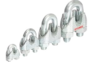 Seilwerk STANKE 25x Serre-Câble à Étrier Zingué Taille 14 Connecteur Galvanisé pour Câble d’Acier 14 mm