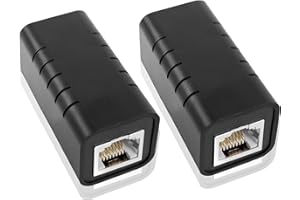 GINTOOYUN 2 Stück RJ45 Ethernet Überspannungsschutz 8P 8C RJ45 Kupplung Buchse zu Buchse Indoor-Netzwerk-Ableiter für Router, Laptops, Switches, Computer, etc