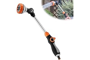 Forbabe Gießstab 47CM Lang Handbrause Garten Brause mit 8 Sprühbilder Daumensteuerung Gartenschlauch Düse Abnehmbar