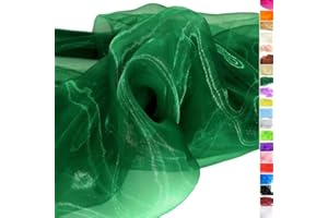 TOLKO 1m Organza Stoffe zum Nähen Meterware | Hauch Zart, Fein, Durchsichtig | zum Dekorieren Basteln 145cm breit | leichter Glanz Stoff für Gardine Vorhänge Tischdecken Deko Schals (Dunkel Grün)