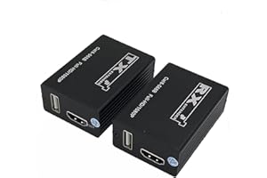 XYKJOBC Extensor KVM HDMI RJ45 30M 1080P HDMI Extensor KVM con USB a Cat6 5E LAN Network Ethernet Extender para PS5 TV PC portátil HDTV (30M)