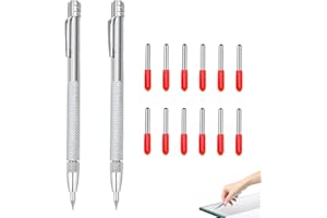 DALAETUS 2 PCS Tungsten Carbide Tip Scriber Pens with Magnetic Head, 12 Replacement Tips, Etching Engraving Pen Scribe Tool for Glass, Ceramics, Metal Sheet