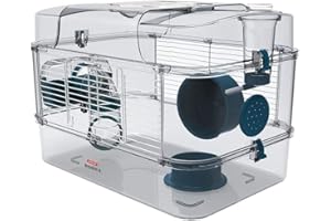 ZOLUX Cage RODY3 Solo Color: Blue, Dimensions : Long 41 cm x larg 27 cm x haut 28 cm.