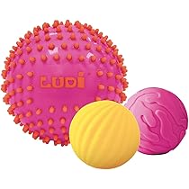 Coffret Sensoriel LUDI - 3 Balles + 1 Tube Textures Pour Bébé Dès 6 Mois | Éveil Des Sens Et Motricité