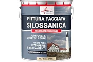 Pittura Esterna Silossanica - ARCAFAÇADE SILOXANE - 10 L (+ o - 60 m² in 1 strato) Tinta Sabbia - RAL 085 90 20 - ARCANE INDUSTRIES