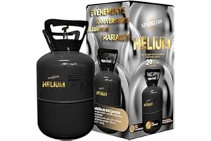 Hélium Grande Bouteille Gaz d'Hélium pour 20 Ballons - Bonbonne Jetable capacité 0,17m3 Idéale pour des Festivités, Anniversaires, Mariages et Fêtes - Faites flotter vos ballons avec SPARKLERS CLUB®